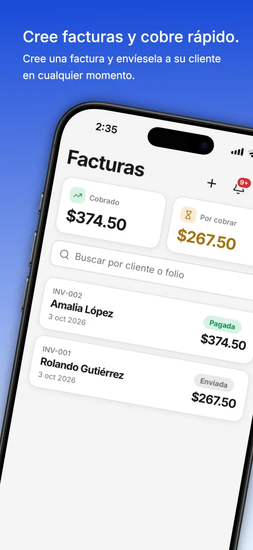 Create invoices and get paid fast.