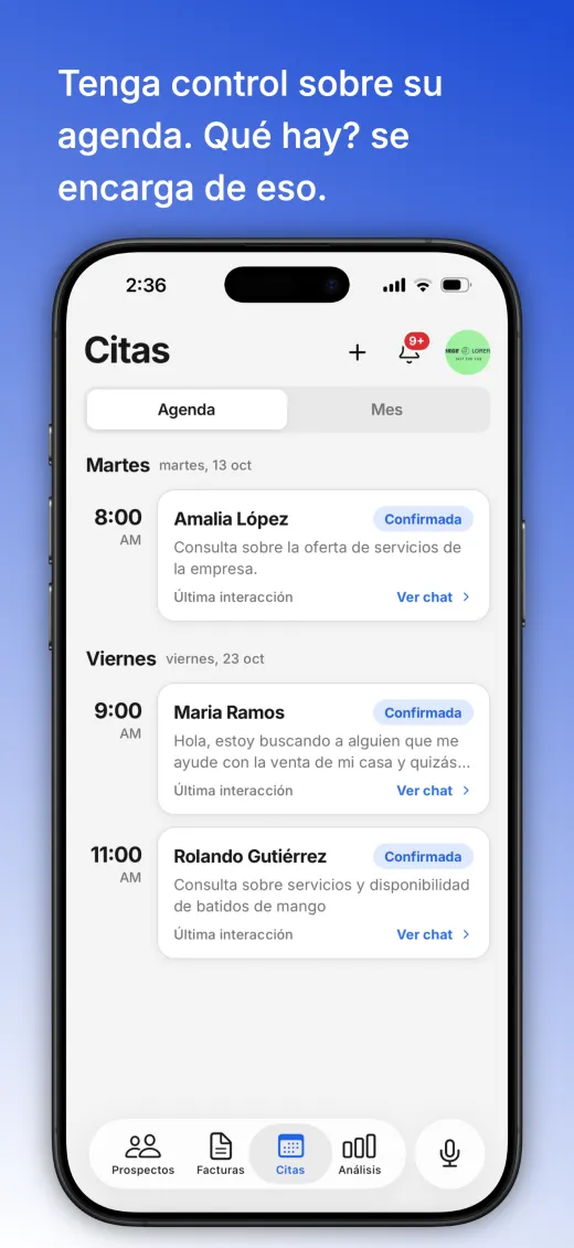 Appointments: stay in control of your calendar.